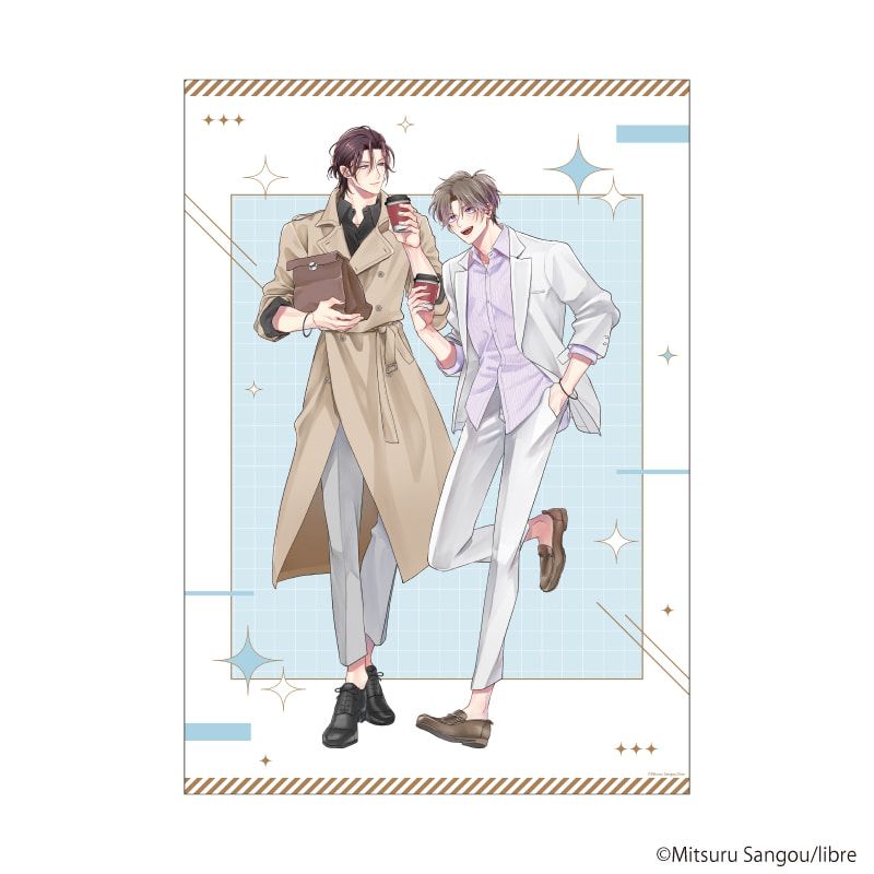 A3クリアポスター「マスク男子は恋したくないのに」02/墨乃 雪&敦賀照道(描き下ろしイラスト)
