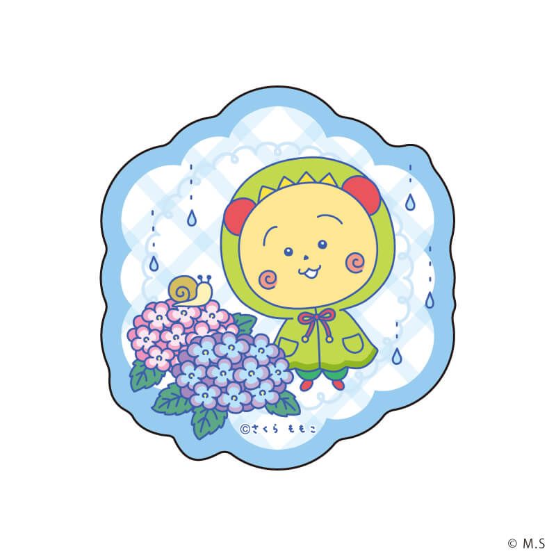ダイカットステッカー「COJI-COJI」02/あじさい(描き下ろしイラスト)