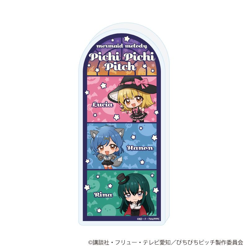 ミニアクリルブロック「マーメイドメロディー ぴちぴちピッチ」01/るちあ&波音&リナ ハロウィンver.(ミニキャライラスト)