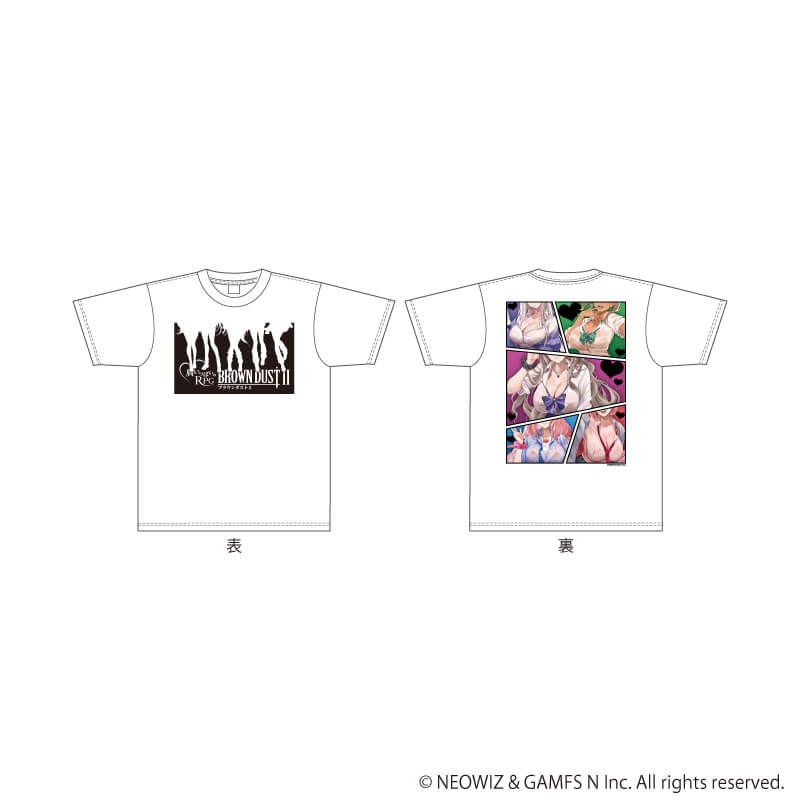 Tシャツ「ブラウンダスト2」01/集合デザイン 平成ギャルver.(描き起こしイラスト)XLサイズ