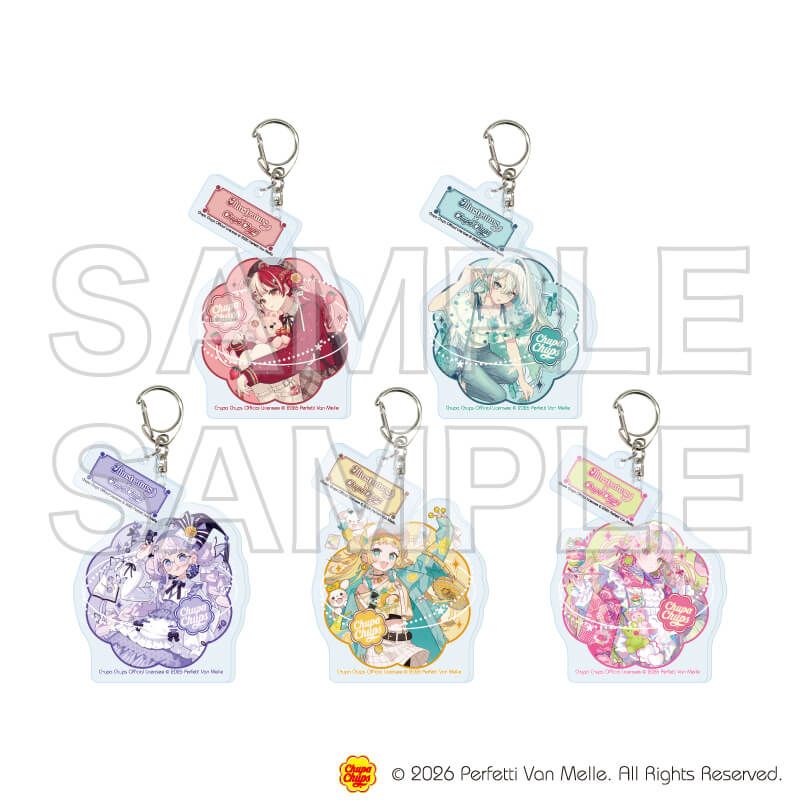 パーツ付きアクリルキーホルダー「複数イラストレーター×チュッパチャプス」01/コンプリートセット(全5種)(コラボイラスト)