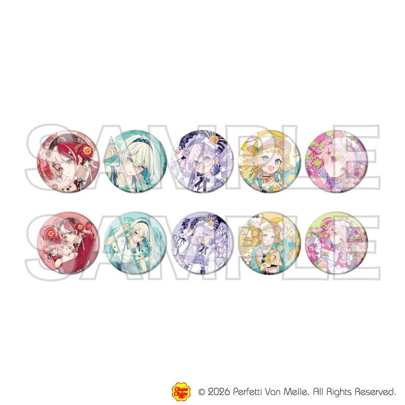マット加工缶バッジ(57mm)「複数イラストレーター×チュッパチャプス」01/コンプリートセット(全10種)(コラボイラスト)