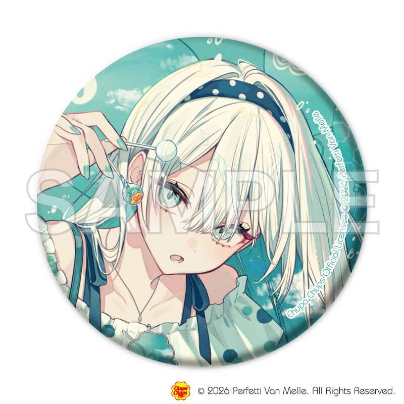 マット加工缶バッジ(57mm)「複数イラストレーター×チュッパチャプス」01/コンプリートセット(全10種)(コラボイラスト)