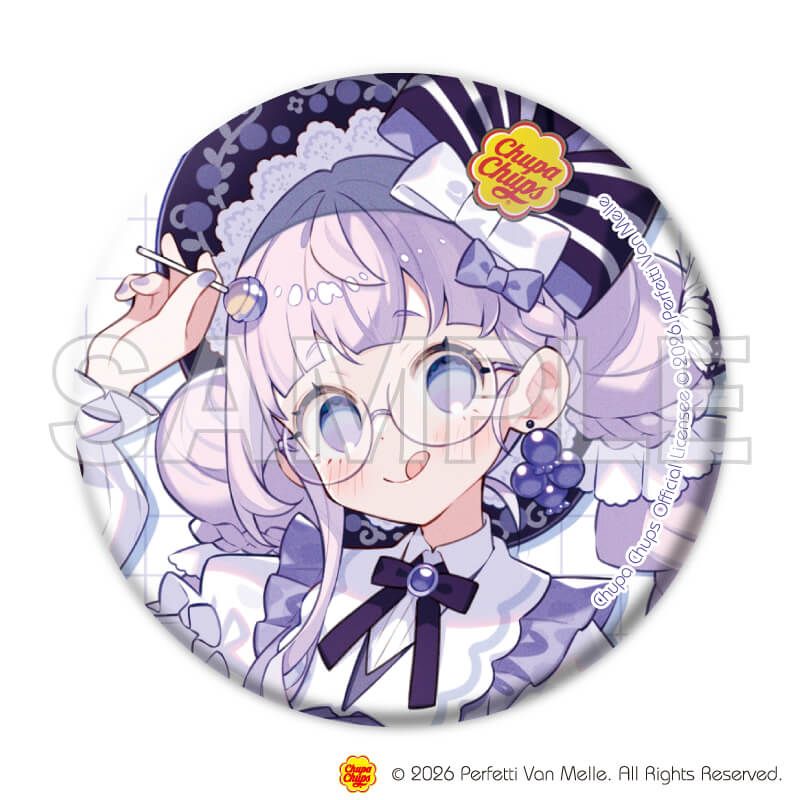 マット加工缶バッジ(57mm)「複数イラストレーター×チュッパチャプス」01/コンプリートセット(全10種)(コラボイラスト)