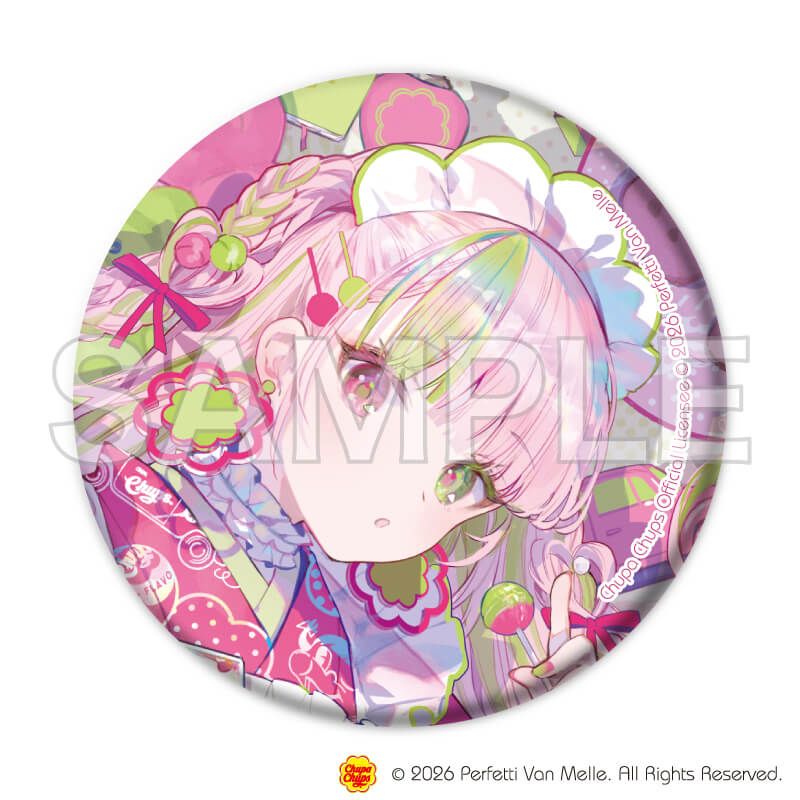 マット加工缶バッジ(57mm)「複数イラストレーター×チュッパチャプス」01/ブラインド(10種)(コラボイラスト)