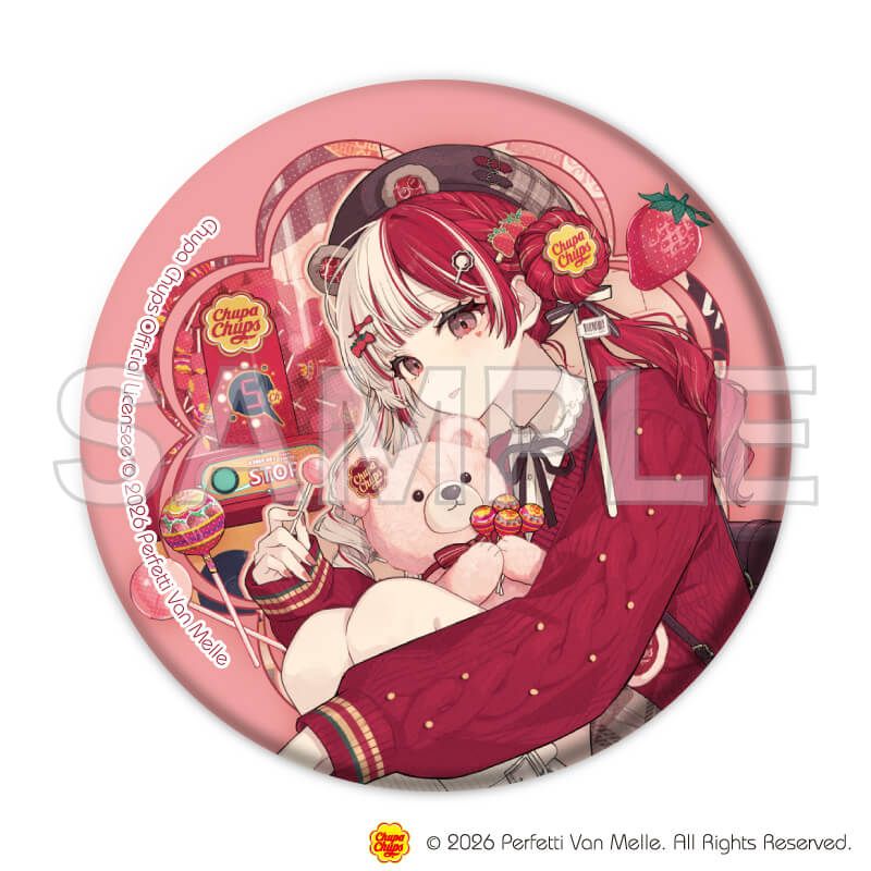 マット加工缶バッジ(57mm)「複数イラストレーター×チュッパチャプス」01/ブラインド(10種)(コラボイラスト)