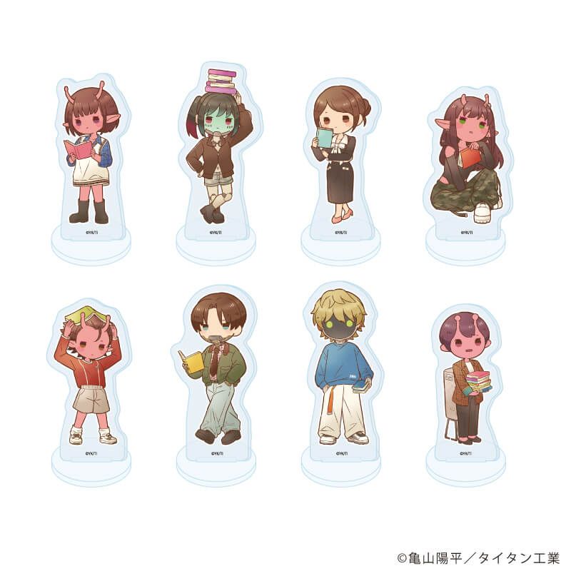 アクリルぷちスタンド「TVアニメ『銀河特急 ミルキー☆サブウェイ』」02/コンプリートセット(全8種) 秋服読書ver.(レトロアートイラスト)