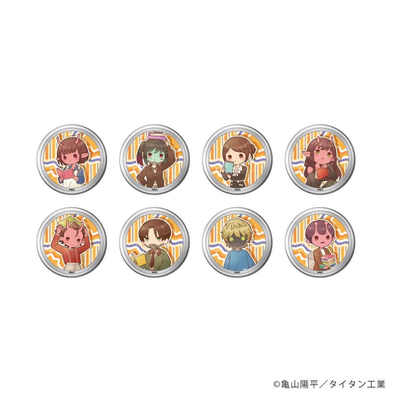 缶バッジ「TVアニメ『銀河特急 ミルキー☆サブウェイ』」03/ブラインド(8種) 秋服読書ver.(レトロアートイラスト)