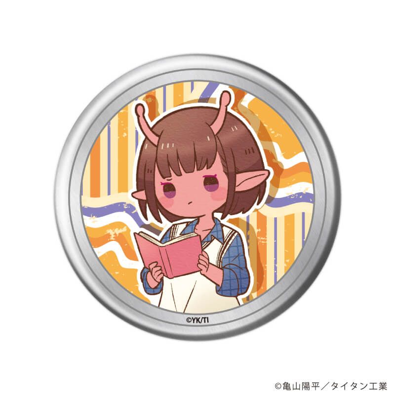 缶バッジ「TVアニメ『銀河特急 ミルキー☆サブウェイ』」03/ブラインド(8種) 秋服読書ver.(レトロアートイラスト)