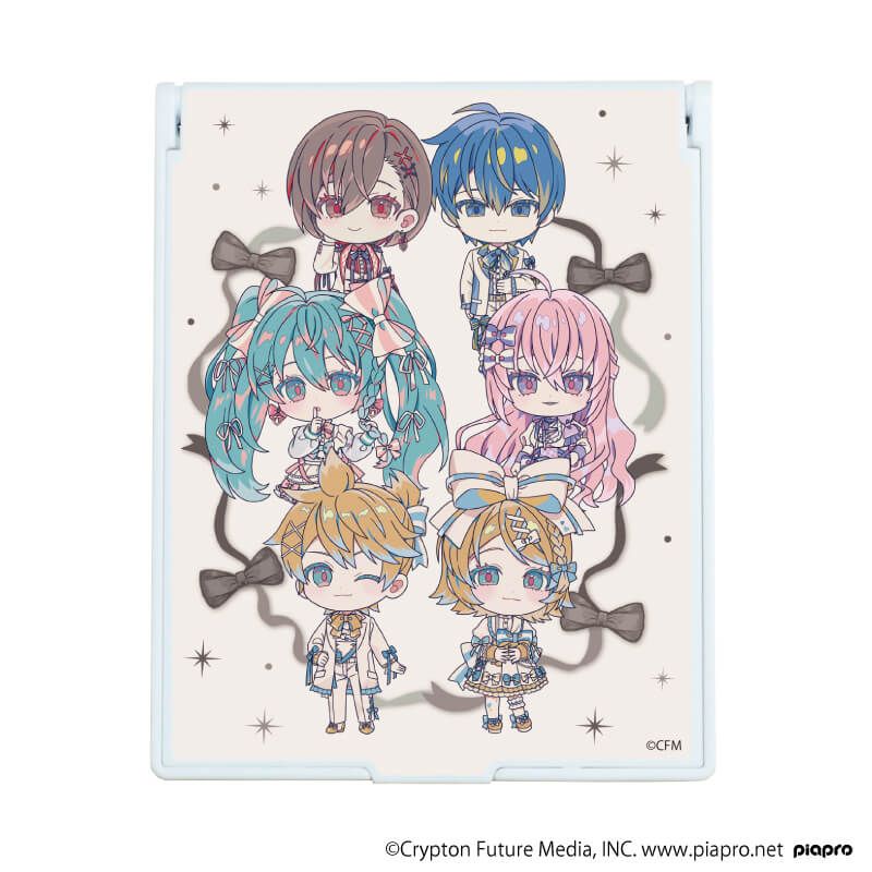 デカキャラミラー「ピアプロキャラクターズ」02/集合デザイン リボンver.(ミニキャライラスト)