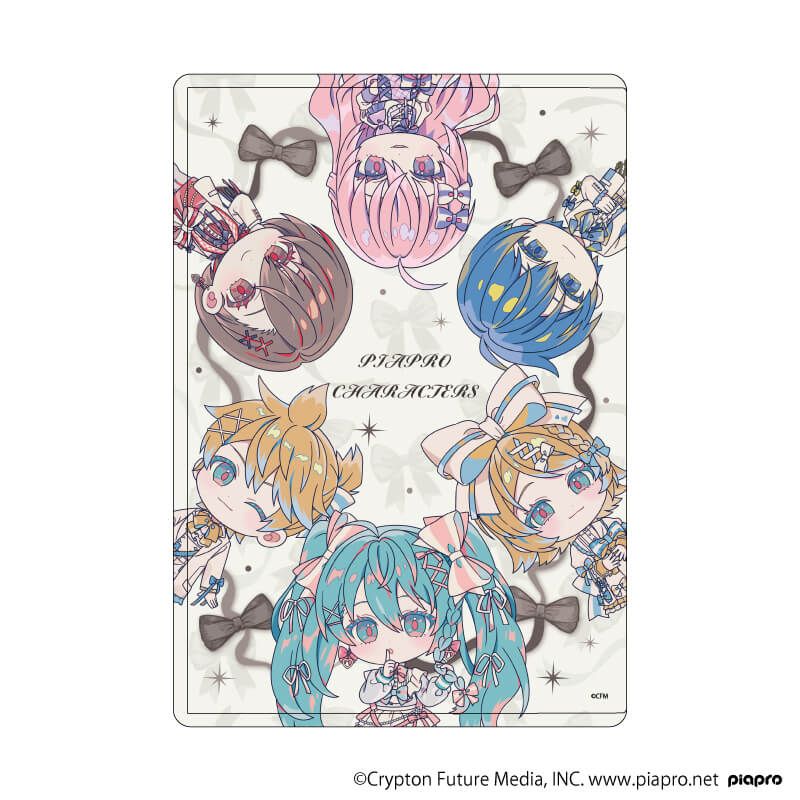 キャラクリアケース「ピアプロキャラクターズ」05/集合デザイン リボンver.(ミニキャライラスト)