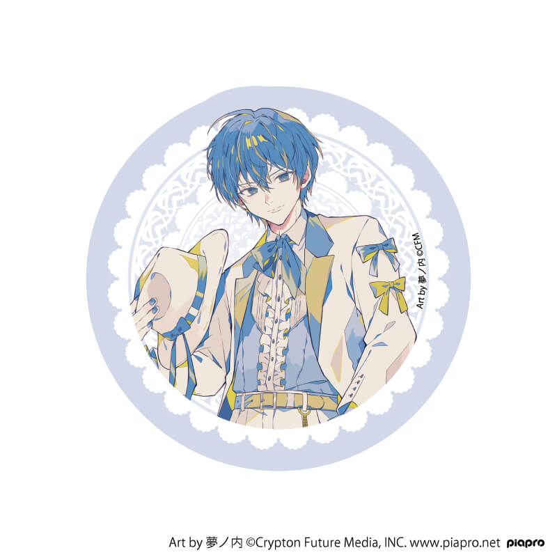 ダイカットステッカー「ピアプロキャラクターズ」12/KAITO リボンver.(描き起こしイラスト)