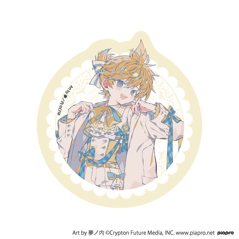 ダイカットステッカー「ピアプロキャラクターズ」09/鏡音レン リボンver.(描き起こしイラスト)