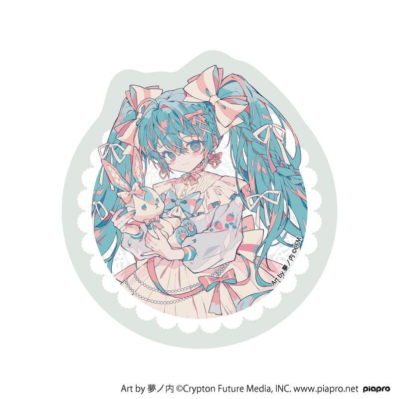 ダイカットステッカー「ピアプロキャラクターズ」07/初音ミク リボンver.(描き起こしイラスト)