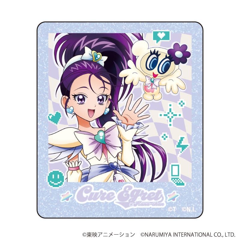 ダイカットスマホステッカー「プリキュアシリーズ×ナルミヤキャラクターズ」05/キュアイーグレット&ハナちゃん(描き下ろしイラスト)