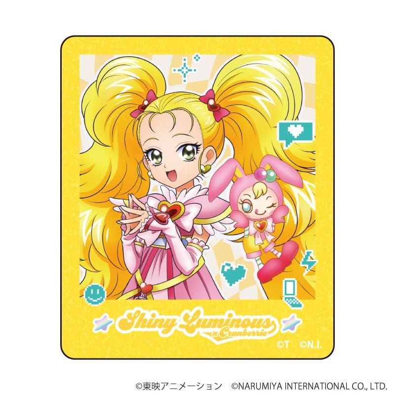 ダイカットスマホステッカー「プリキュアシリーズ×ナルミヤキャラクターズ」03/シャイニールミナス&クランベリエちゃん(描き下ろしイラスト)