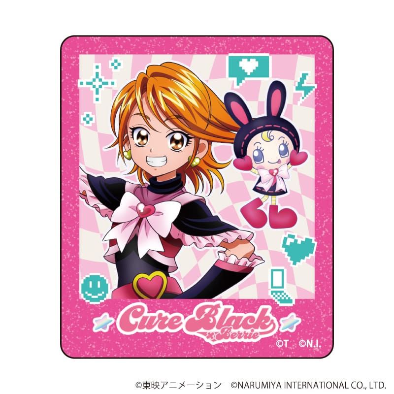 ダイカットスマホステッカー「プリキュアシリーズ×ナルミヤキャラクターズ」01/キュアブラック&ベリエちゃん(描き下ろしイラスト)