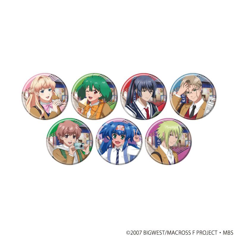 缶バッジ「『マクロスF』『マクロスΔ』」20/超時空修学旅行ver. コンプリートセット(全7種)